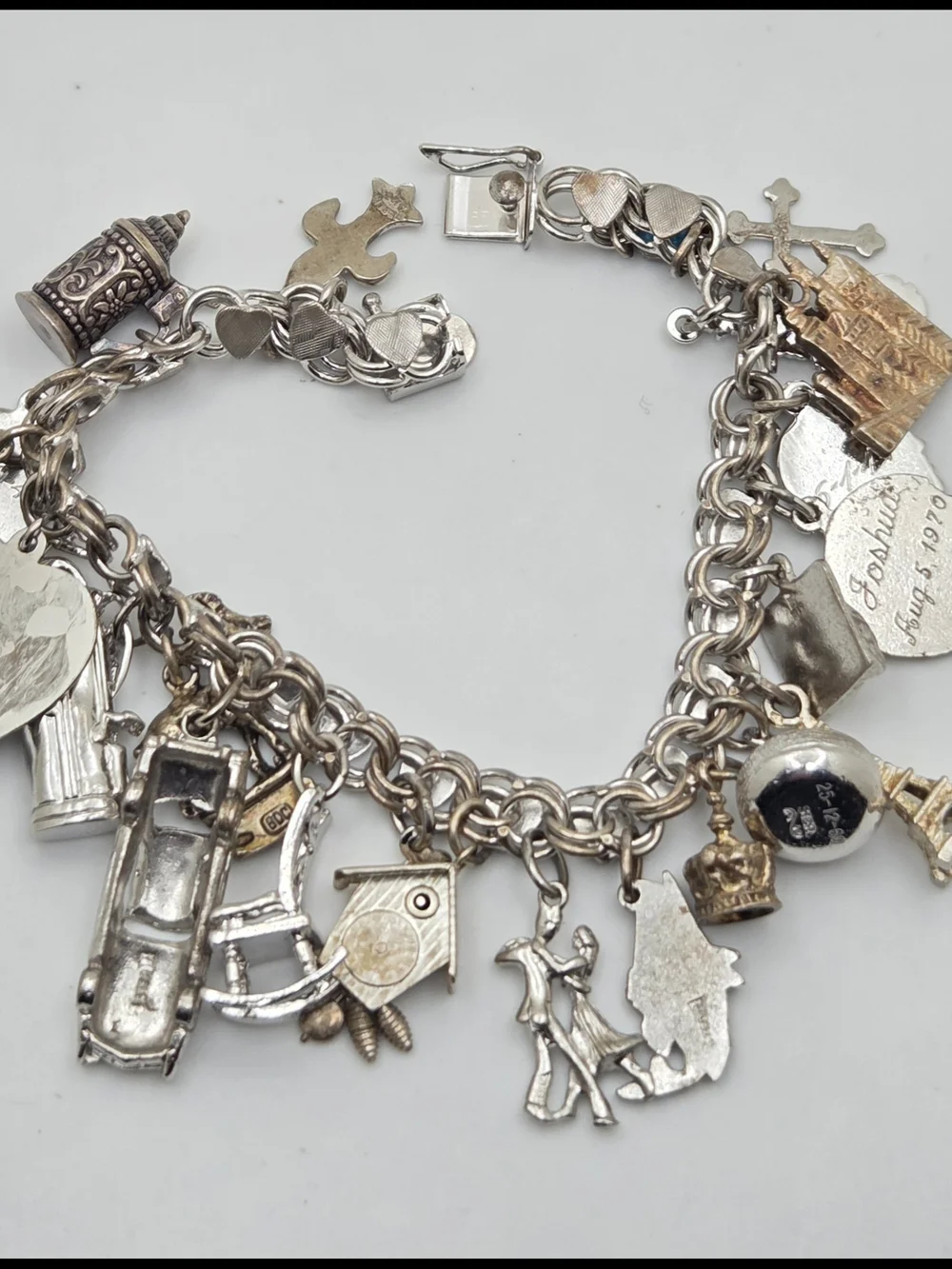 Heavy Vintage Jem Ster Sterling Charm Bracelet – 14 Sterling Charms 8